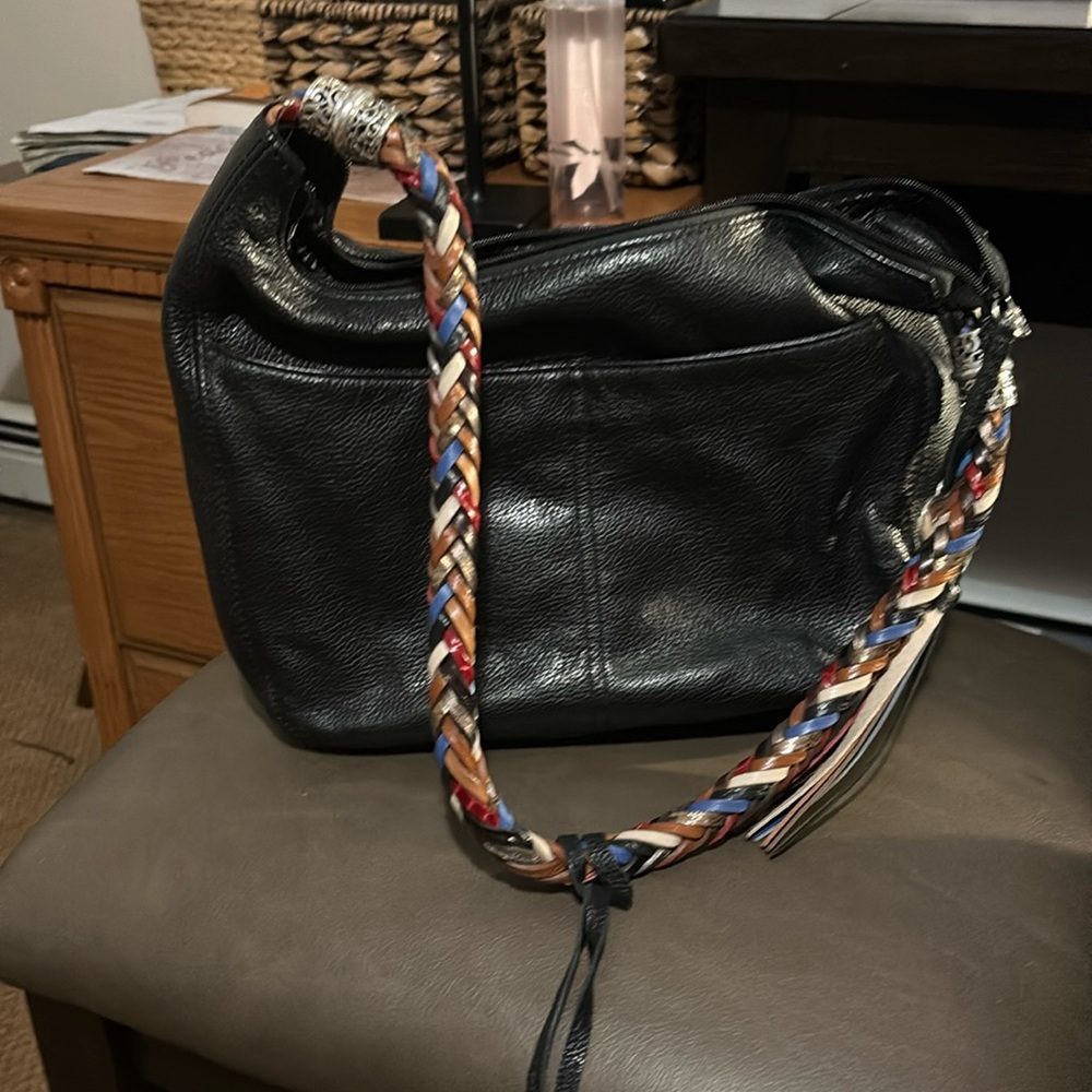 Brighton Barbados all leather multicolored leather strap bag